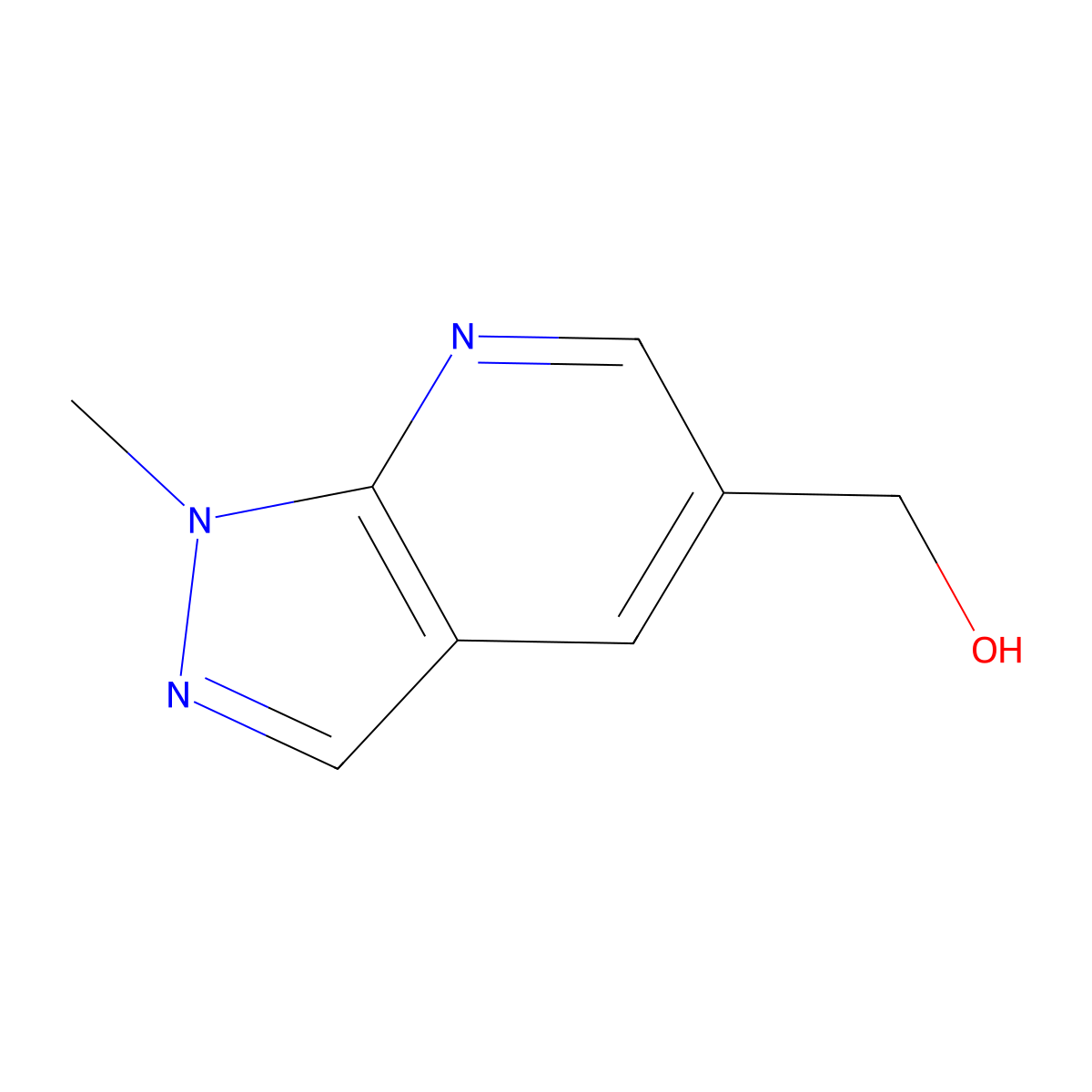 5-Hydroxymethyl-1-methyl-1H-pyrazolo[3,4-B]pyridine molecular structure, CAS 1221288-28-3