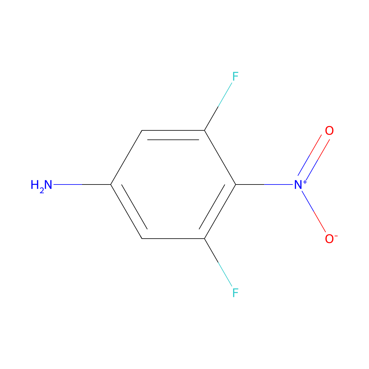 3,5-Difluoro-4-nitroaniline molecular structure, CAS 122129-79-7