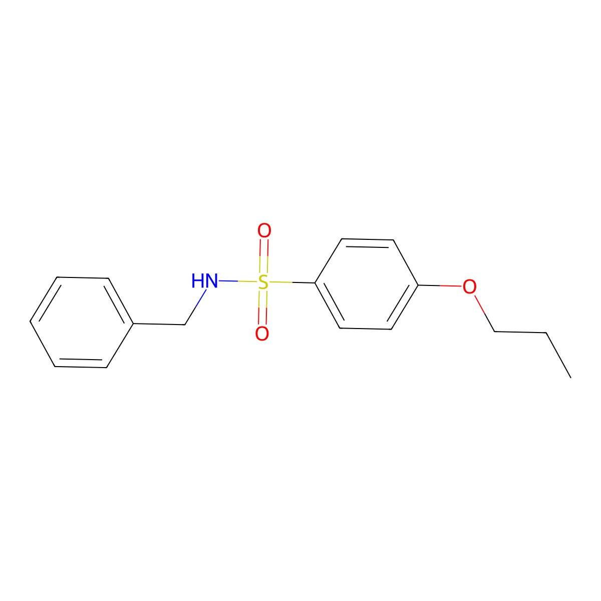 N-benzyl-4-propoxybenzenesulfonamide molecular structure, CAS 122134-58-1