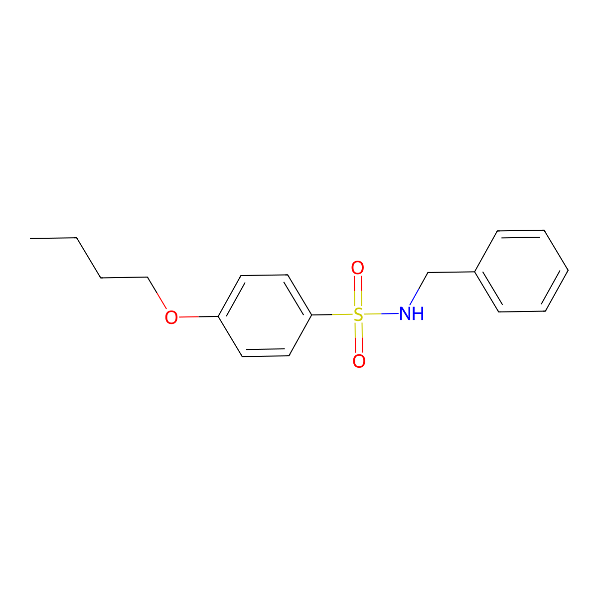 N-benzyl-4-butoxybenzenesulfonamide molecular structure, CAS 122134-59-2