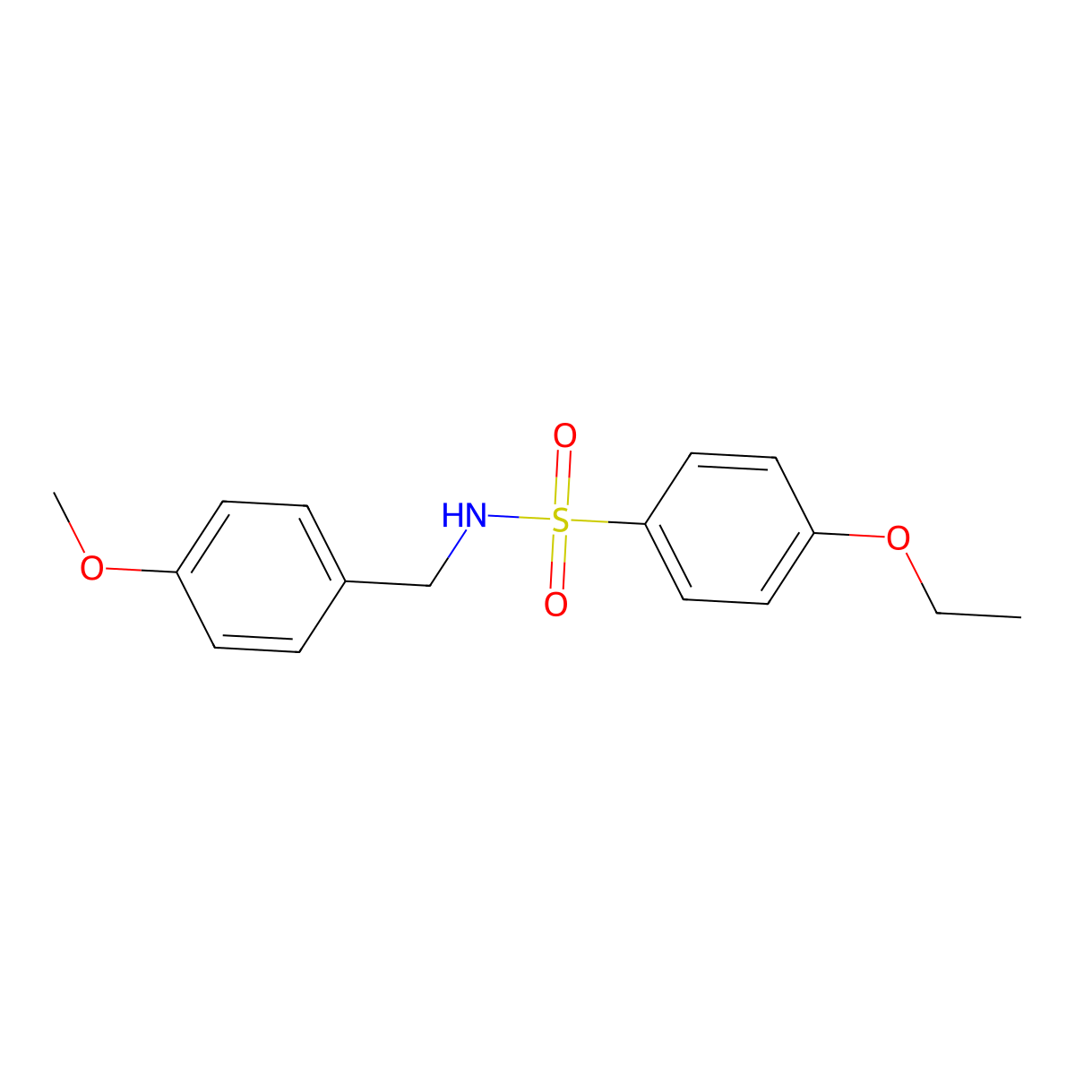 4-ethoxy-N-[(4-methoxyphenyl)methyl]benzenesulfonamide molecular structure, CAS 122134-67-2