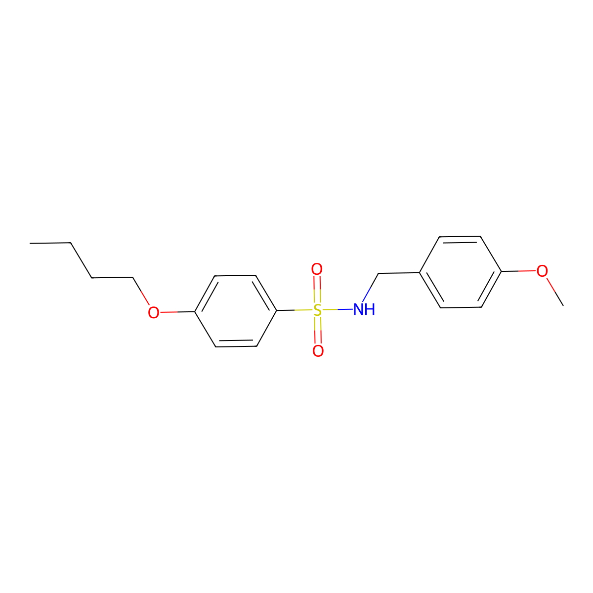 4-Butoxy-N-(4-methoxybenzyl)benzenesulfonamide molecular structure, CAS 122134-69-4