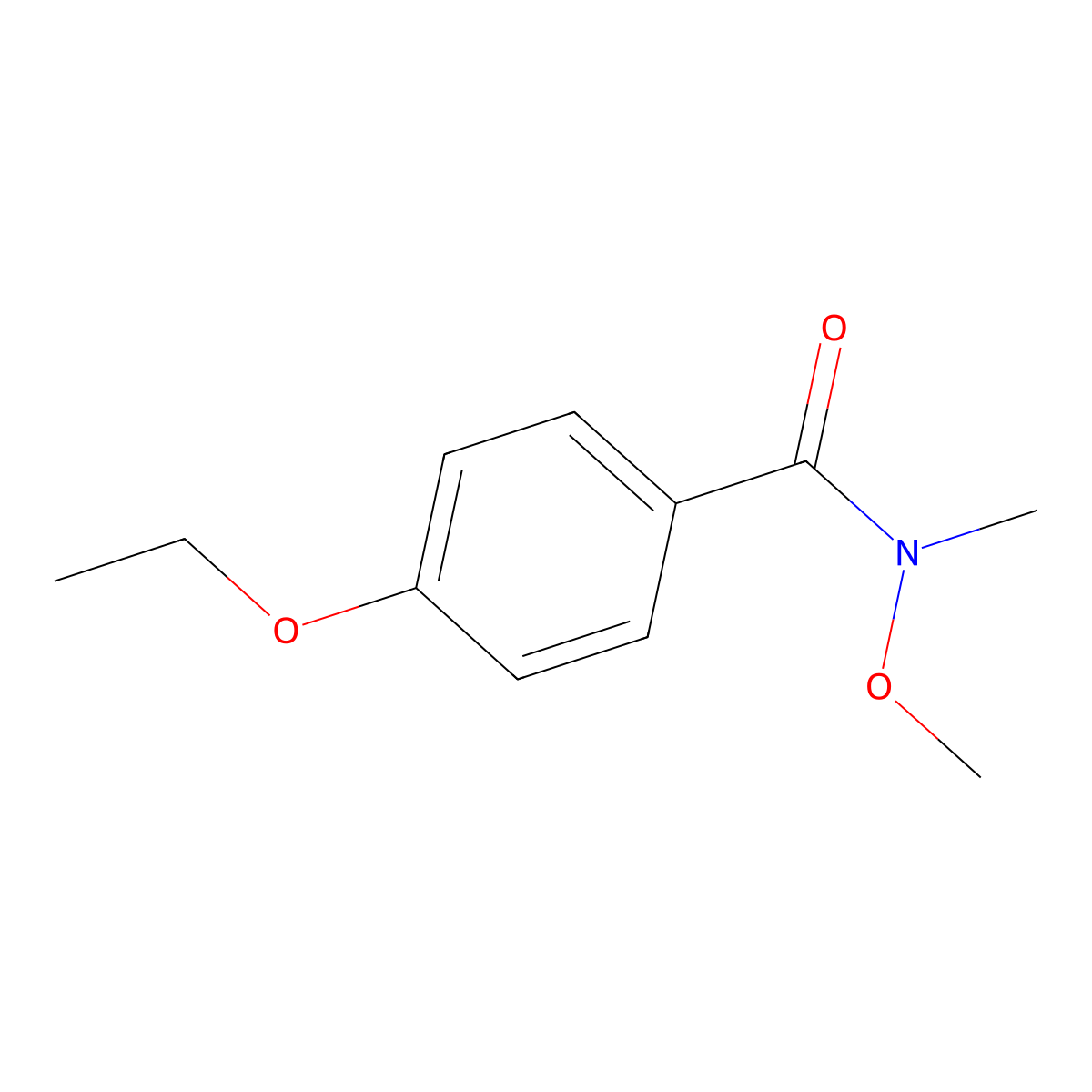 4-ethoxy-N-methoxy-N-methylbenzamide molecular structure, CAS 1221341-06-5
