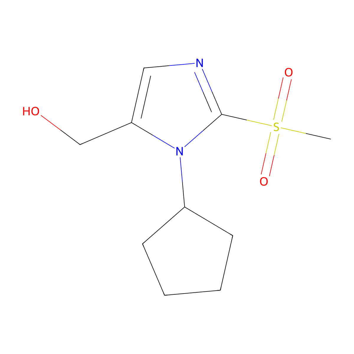 (1-Cyclopentyl-2-methanesulfonyl-1H-imidazol-5-yl)methanol molecular structure, CAS 1221341-07-6