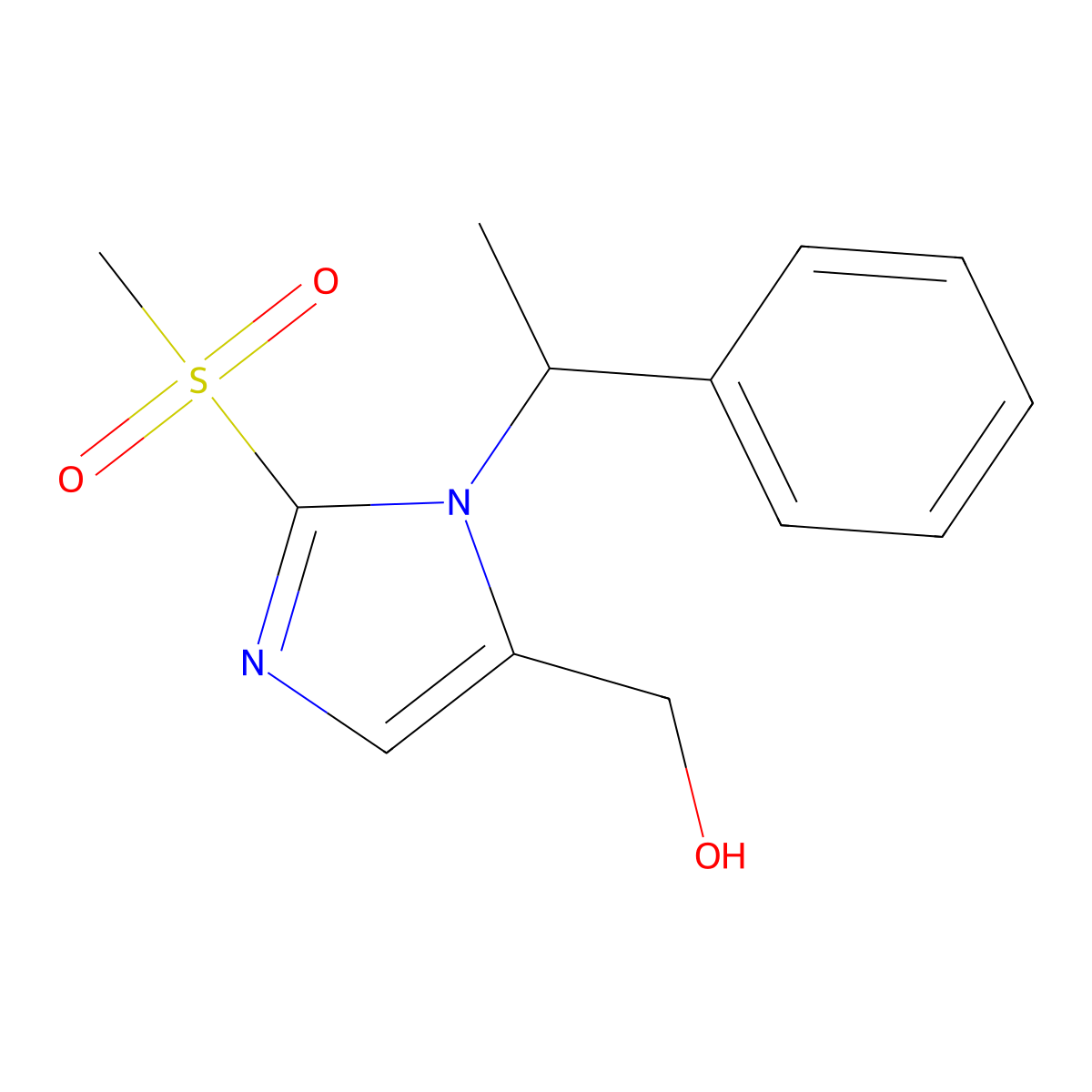 [2-Methanesulfonyl-1-(1-phenylethyl)-1H-imidazol-5-yl]methanol molecular structure, CAS 1221341-08-7
