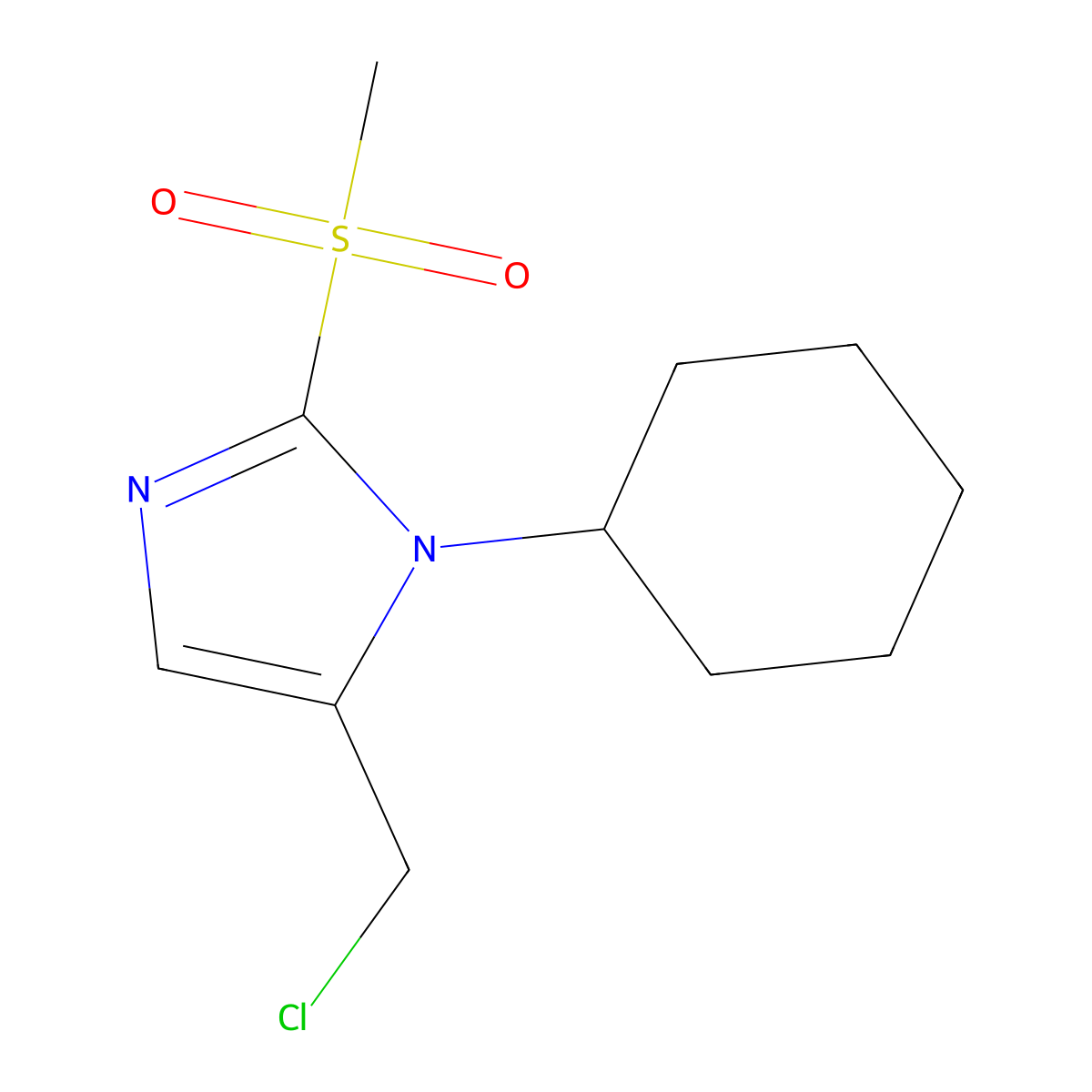5-(Chloromethyl)-1-cyclohexyl-2-methanesulfonyl-1H-imidazole molecular structure, CAS 1221341-09-8