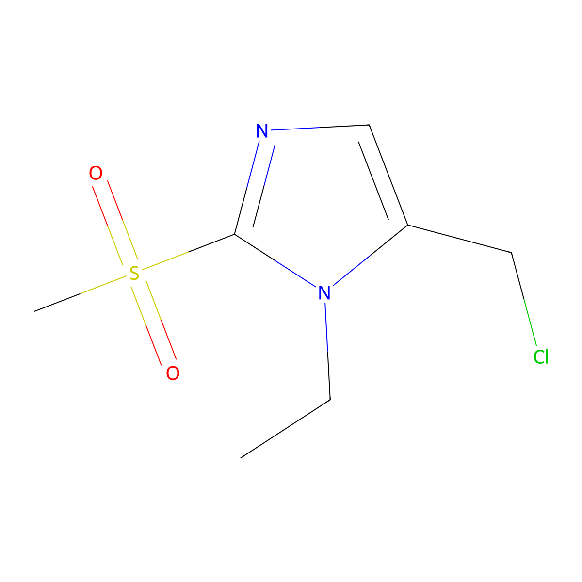 5-(Chloromethyl)-1-ethyl-2-methanesulfonyl-1H-imidazole molecular structure, CAS 1221341-11-2