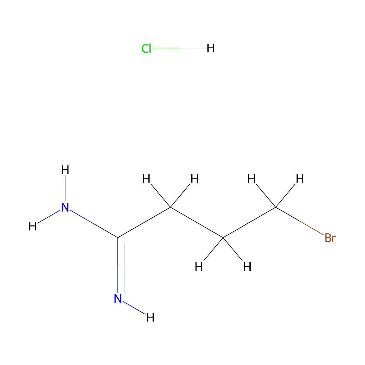 4-Bromobutanimidamide hydrochloride molecular structure, CAS 1221341-12-3