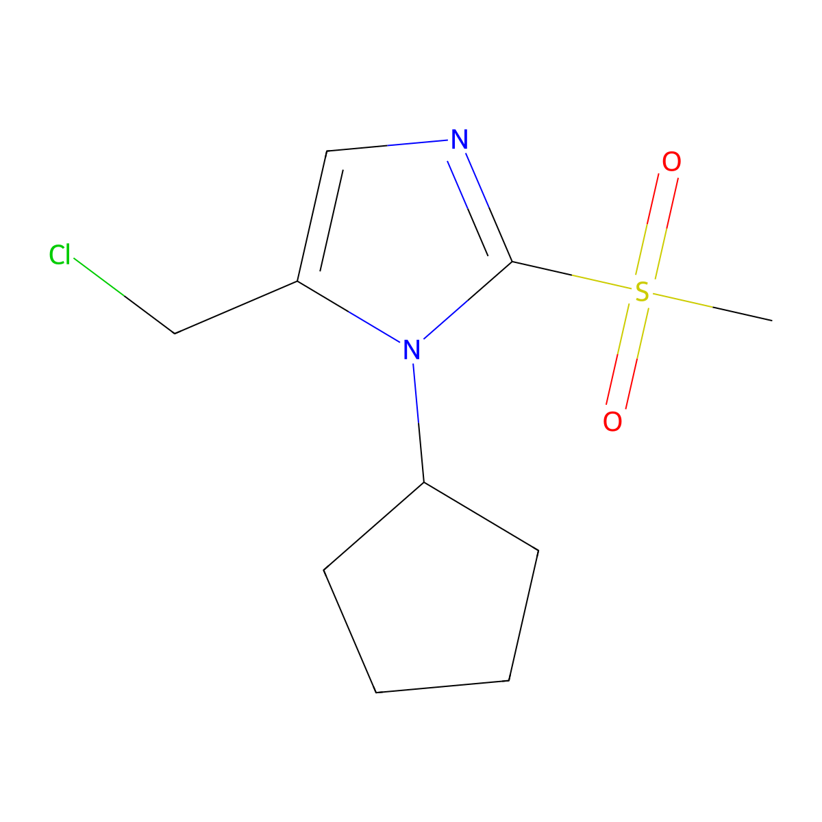 5-(Chloromethyl)-1-cyclopentyl-2-methanesulfonyl-1H-imidazole molecular structure, CAS 1221341-16-7