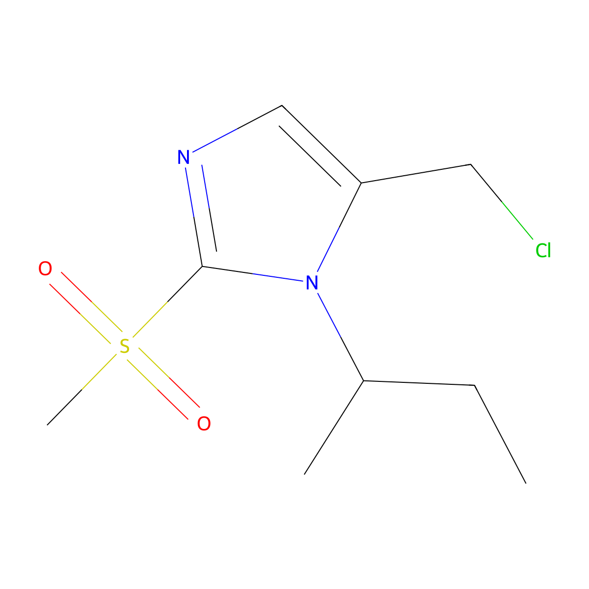 1-(Butan-2-yl)-5-(chloromethyl)-2-methanesulfonyl-1H-imidazole molecular structure, CAS 1221341-17-8