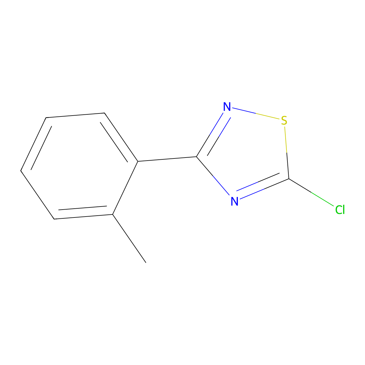 5-Chloro-3-(2-methylphenyl)-1,2,4-thiadiazole molecular structure, CAS 1221341-18-9