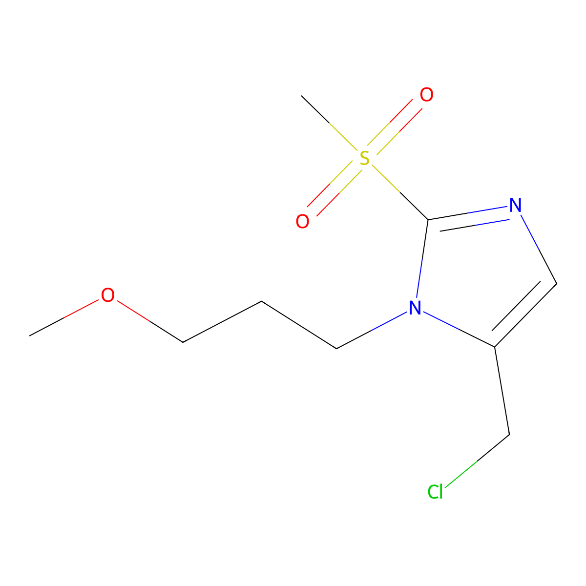 5-(Chloromethyl)-2-methanesulfonyl-1-(3-methoxypropyl)-1H-imidazole molecular structure, CAS 1221341-19-0