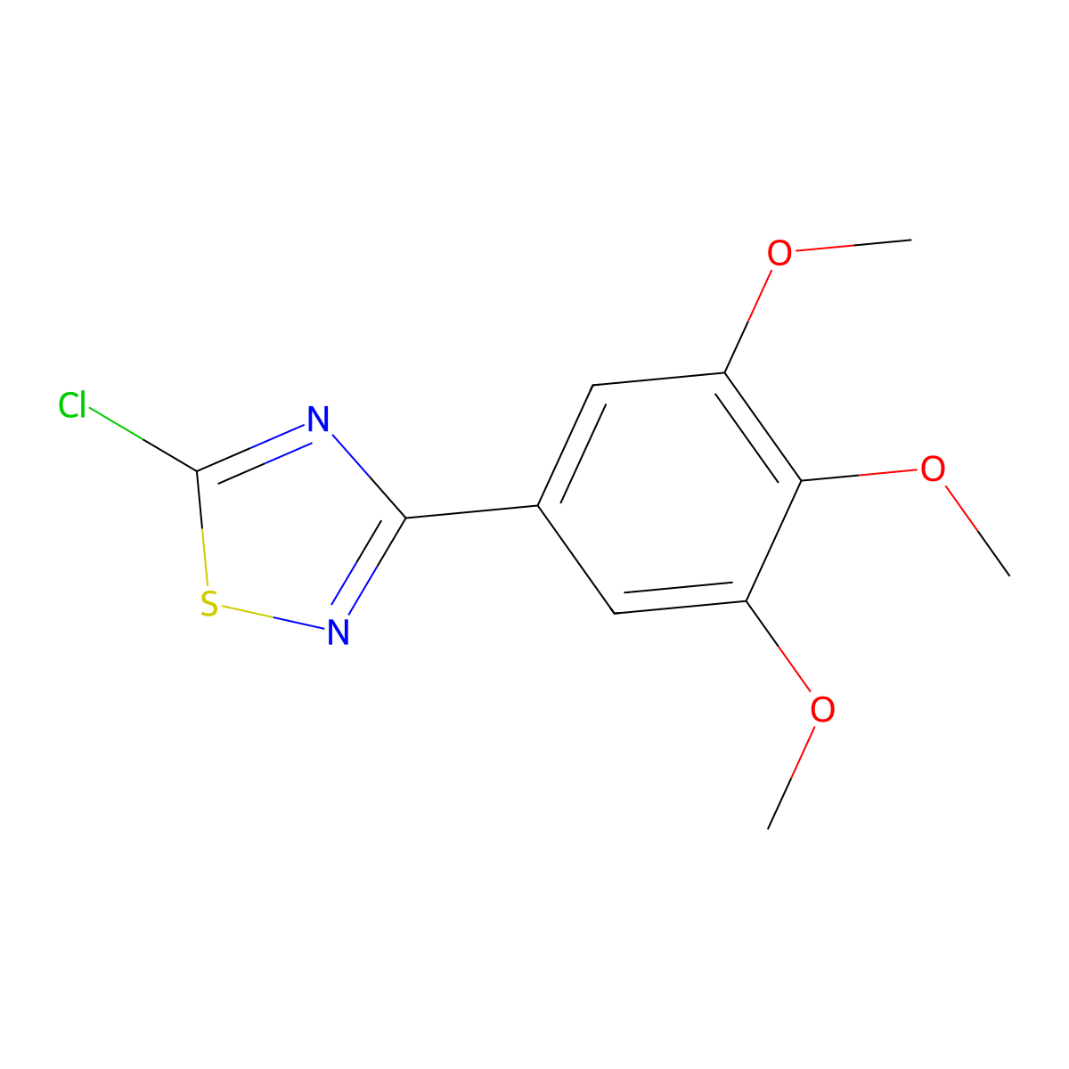 5-Chloro-3-(3,4,5-trimethoxyphenyl)-1,2,4-thiadiazole molecular structure, CAS 1221341-26-9
