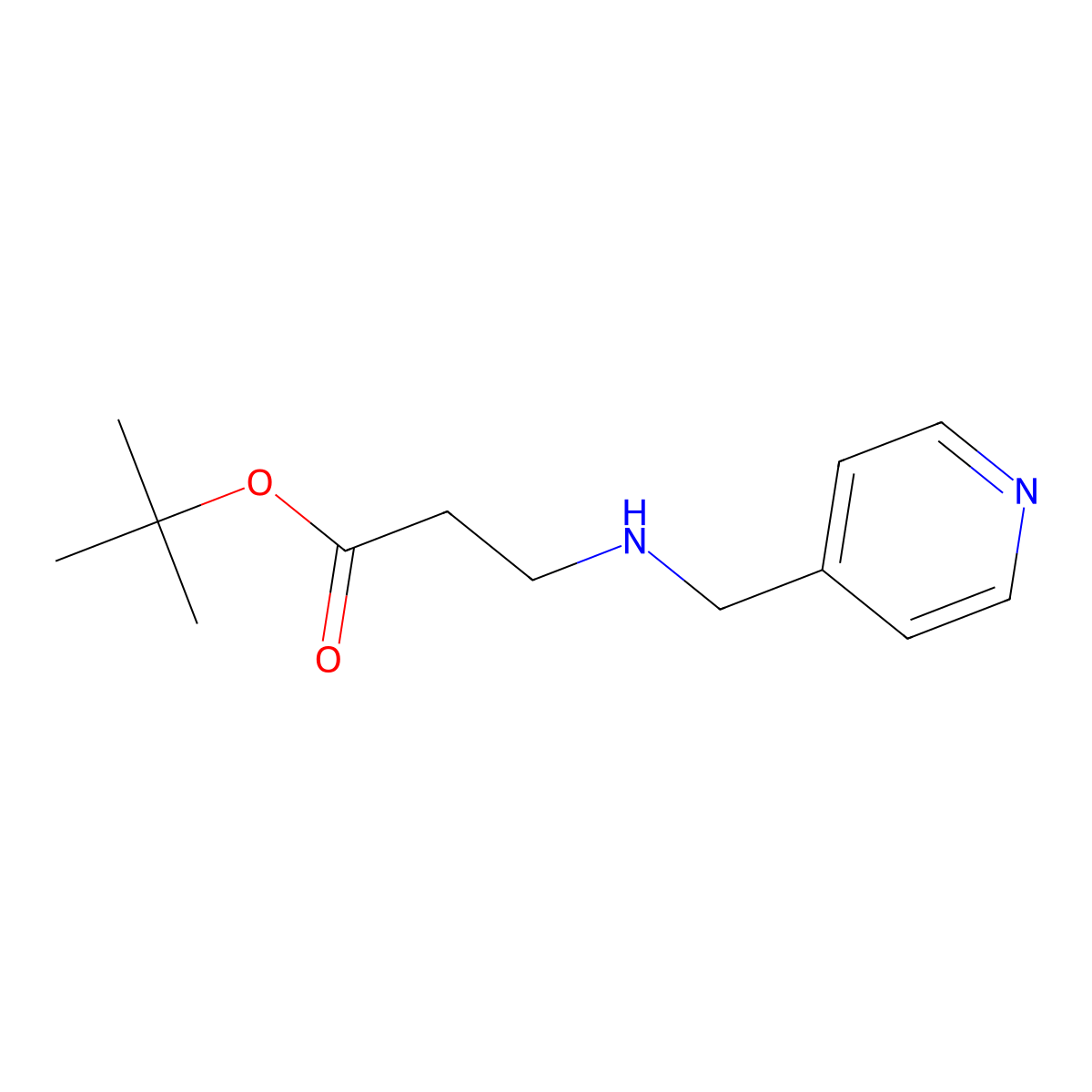 tert-Butyl 3-[(pyridin-4-ylmethyl)amino]propanoate molecular structure, CAS 1221341-29-2