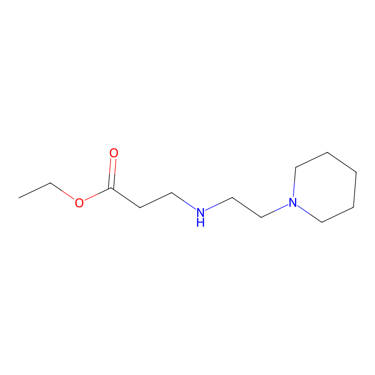 Ethyl 3-{[2-(piperidin-1-yl)ethyl]amino}propanoate molecular structure, CAS 1221341-34-9