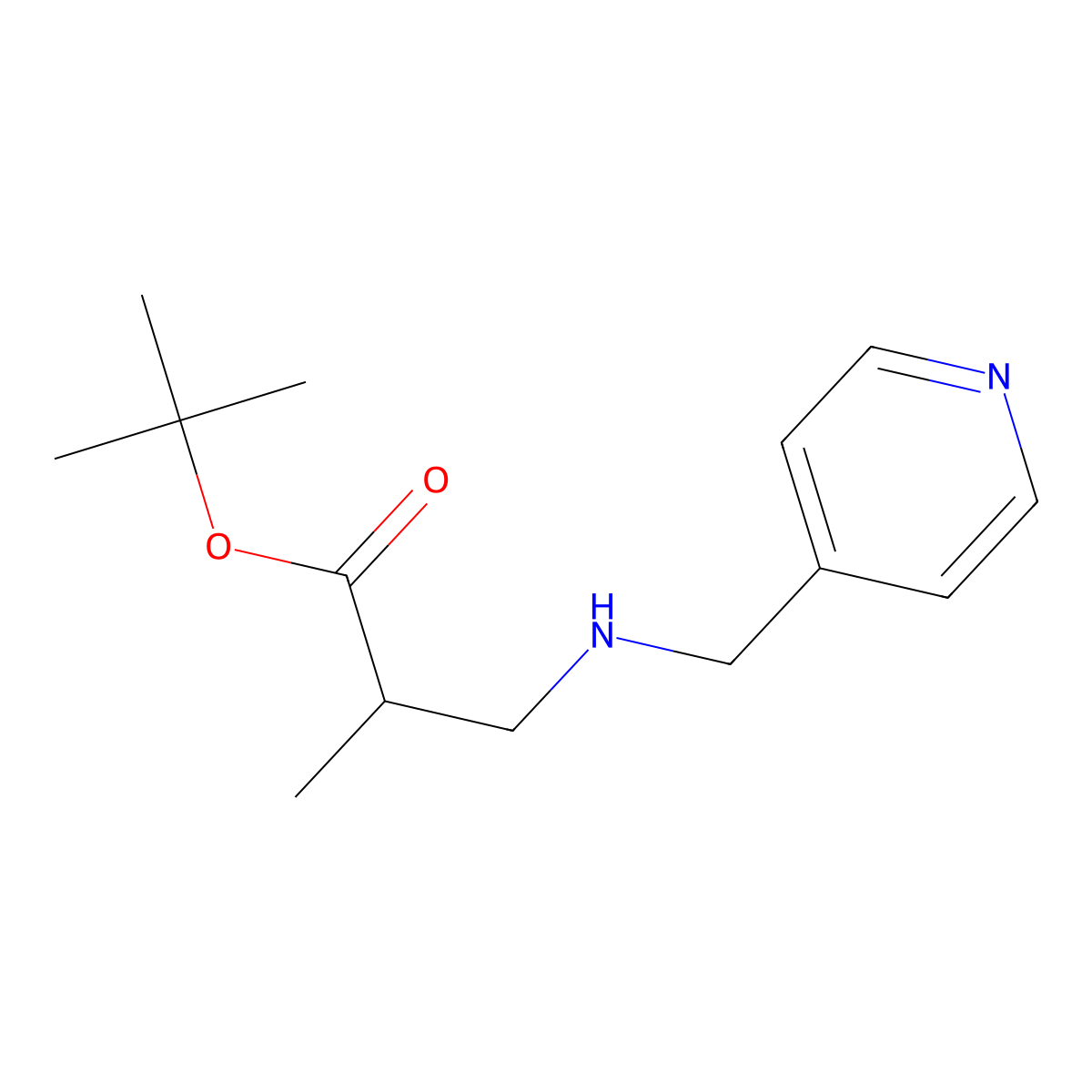 tert-Butyl 2-methyl-3-[(pyridin-4-ylmethyl)amino]propanoate molecular structure, CAS 1221341-40-7