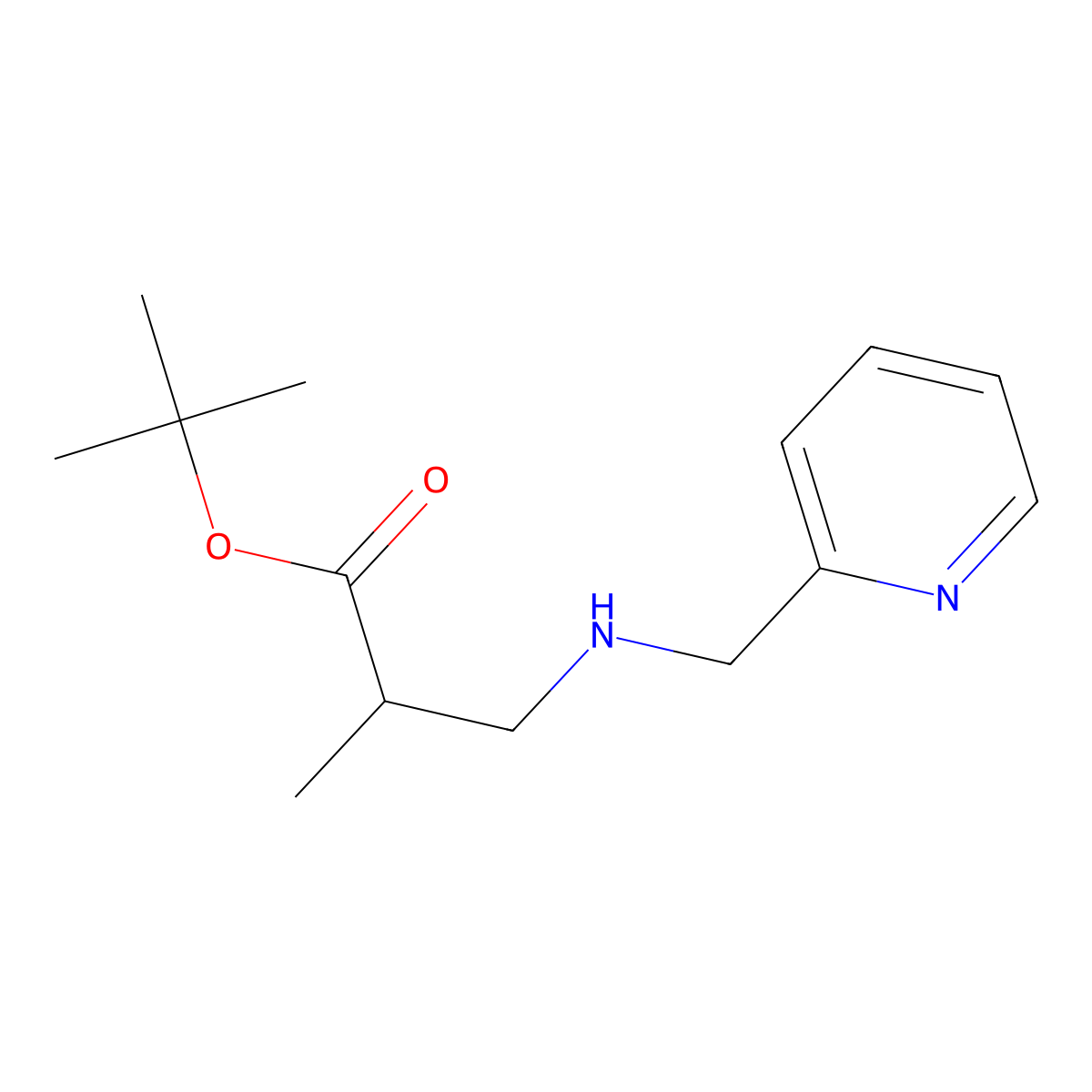 tert-Butyl 2-methyl-3-[(pyridin-2-ylmethyl)amino]propanoate molecular structure, CAS 1221341-44-1