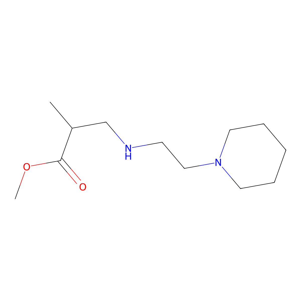 Methyl 2-methyl-3-{[2-(piperidin-1-yl)ethyl]amino}propanoate molecular structure, CAS 1221341-48-5