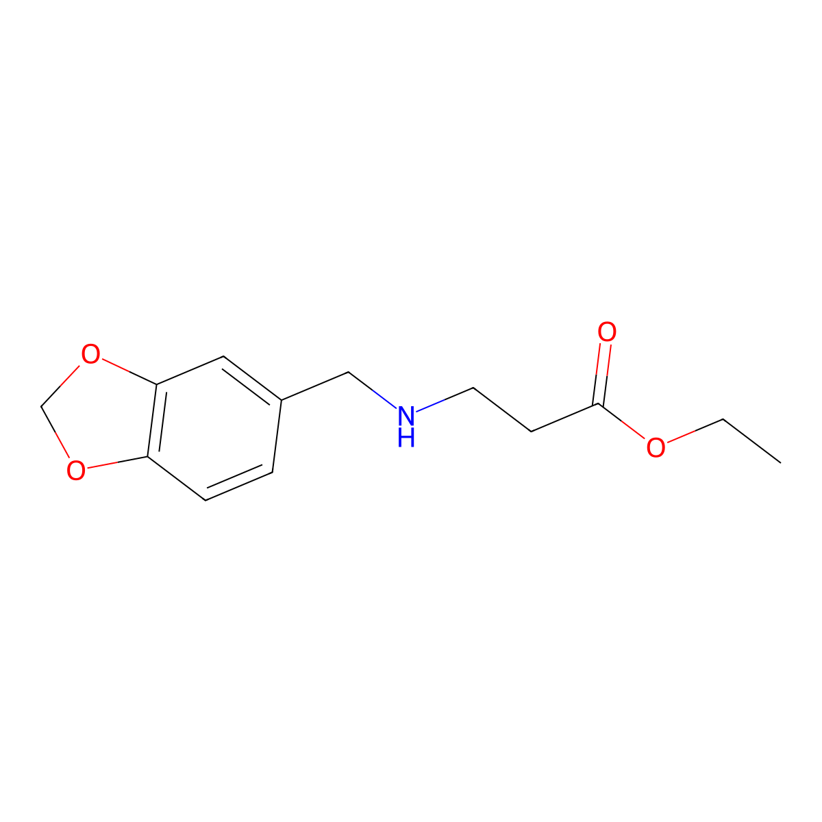 ethyl 3-{[(2H-1,3-benzodioxol-5-yl)methyl]amino}propanoate molecular structure, CAS 1221341-50-9