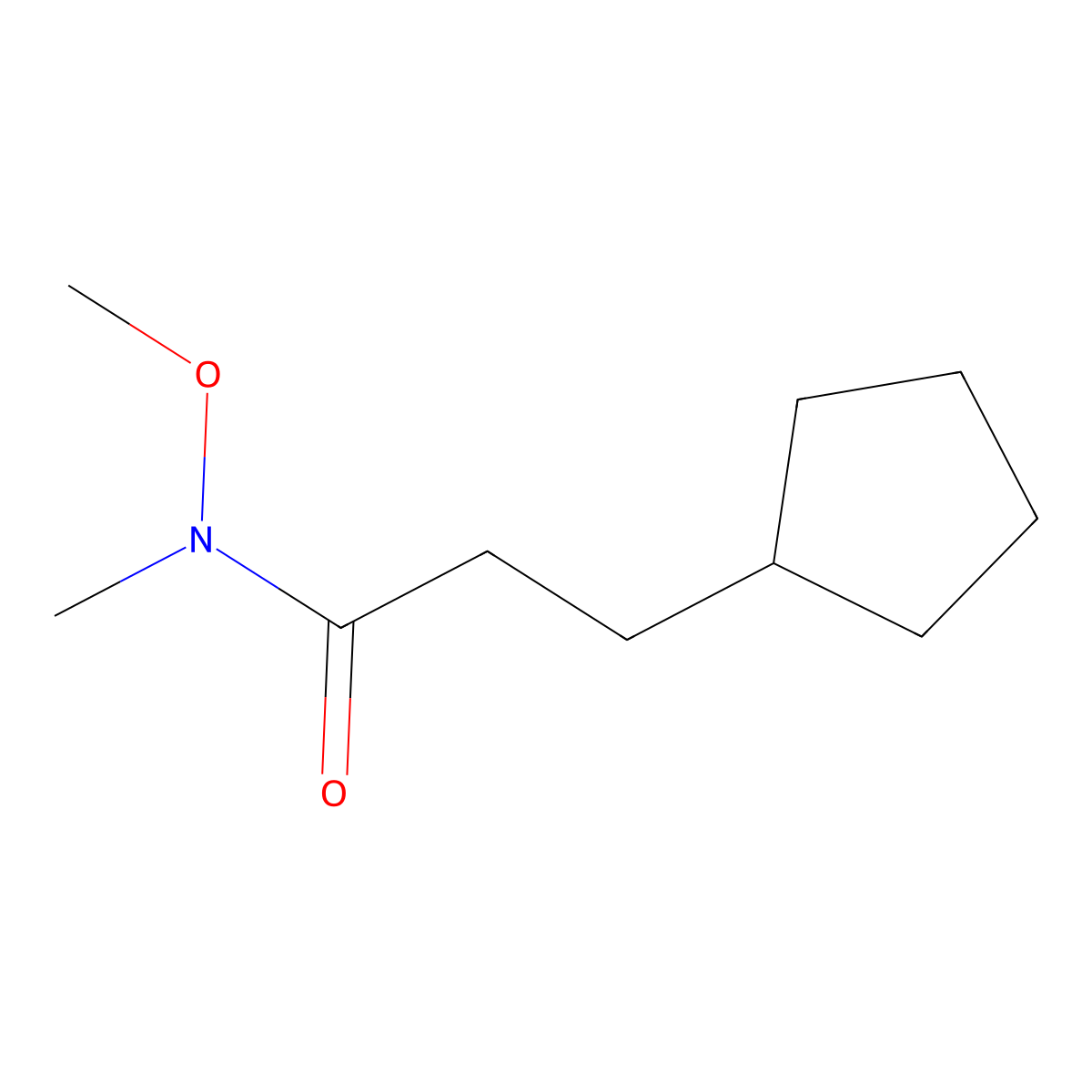 3-Cyclopentyl-N-methoxy-N-methylpropanamide molecular structure, CAS 1221341-52-1