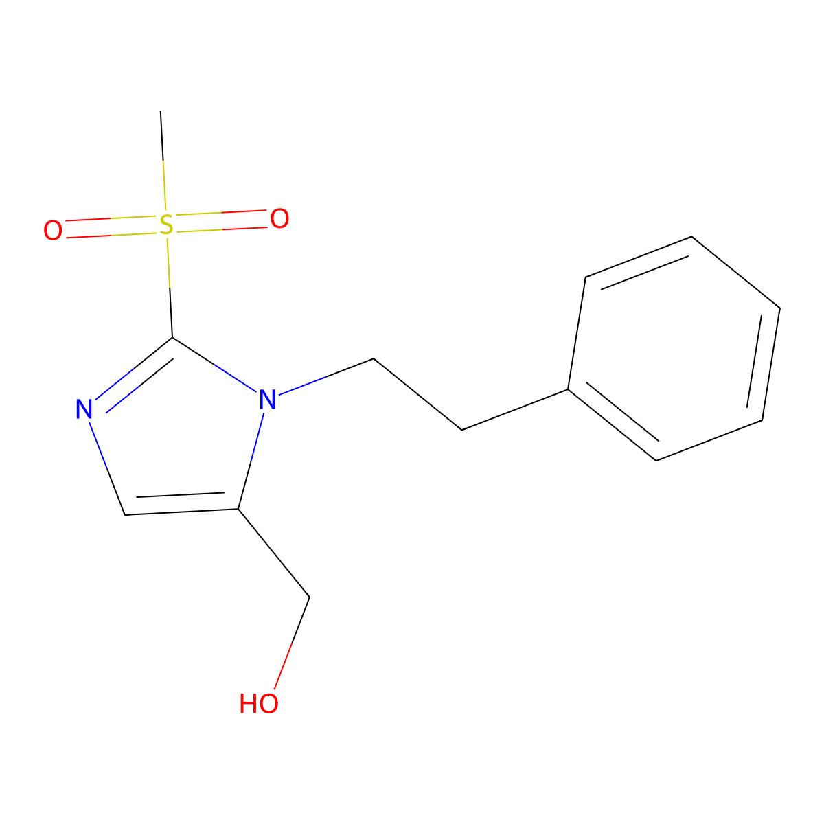 [2-Methanesulfonyl-1-(2-phenylethyl)-1H-imidazol-5-yl]methanol molecular structure, CAS 1221341-55-4