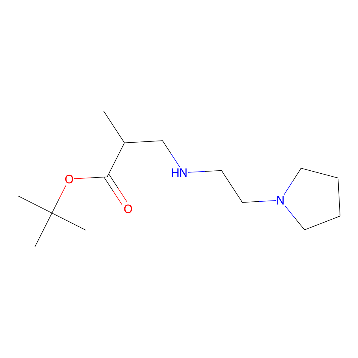 tert-Butyl 2-methyl-3-{[2-(pyrrolidin-1-yl)ethyl]amino}propanoate molecular structure, CAS 1221341-56-5