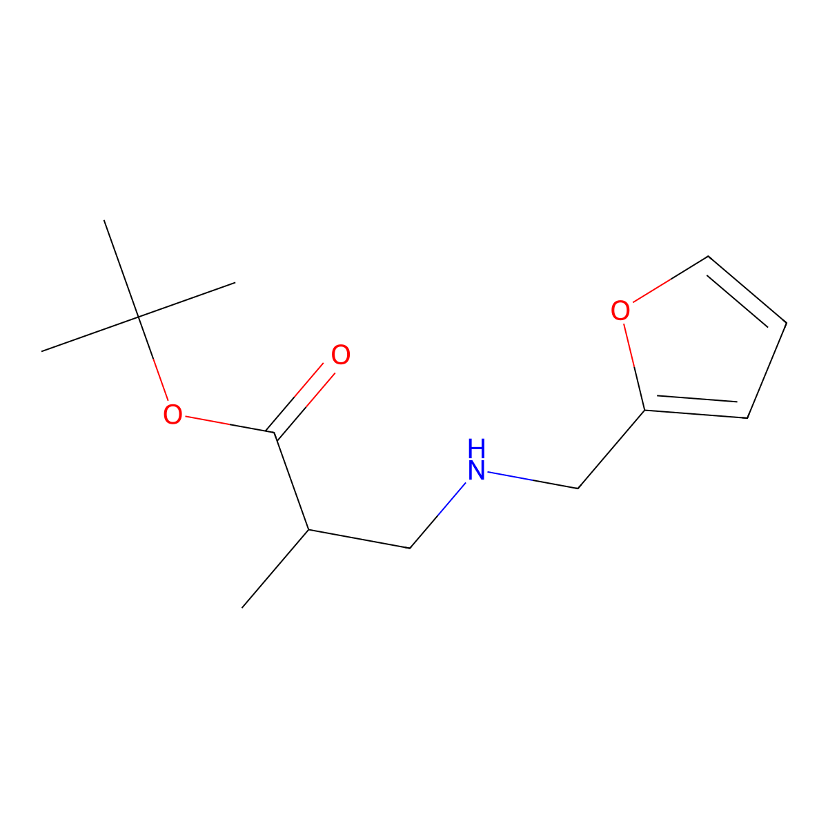 Tert-butyl 3-{[(furan-2-yl)methyl]amino}-2-methylpropanoate molecular structure, CAS 1221341-58-7