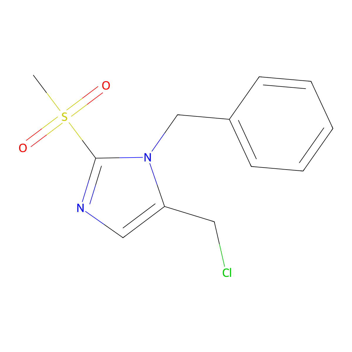 1-Benzyl-5-(chloromethyl)-2-methanesulfonyl-1H-imidazole molecular structure, CAS 1221341-59-8