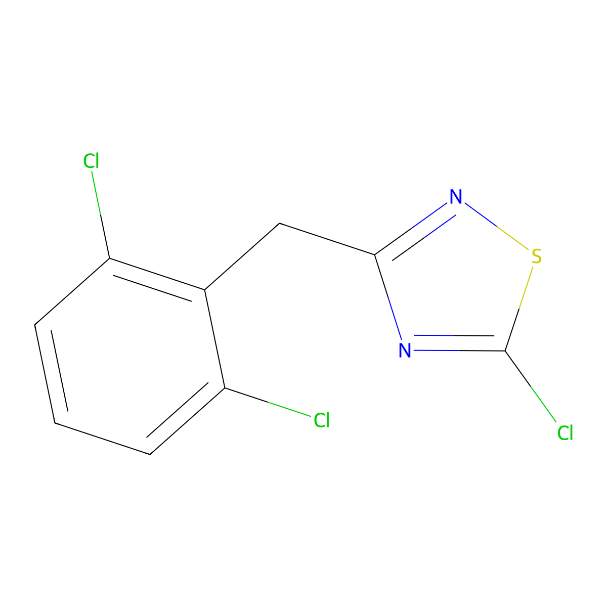 5-Chloro-3-[(2,6-dichlorophenyl)methyl]-1,2,4-thiadiazole molecular structure, CAS 1221341-60-1