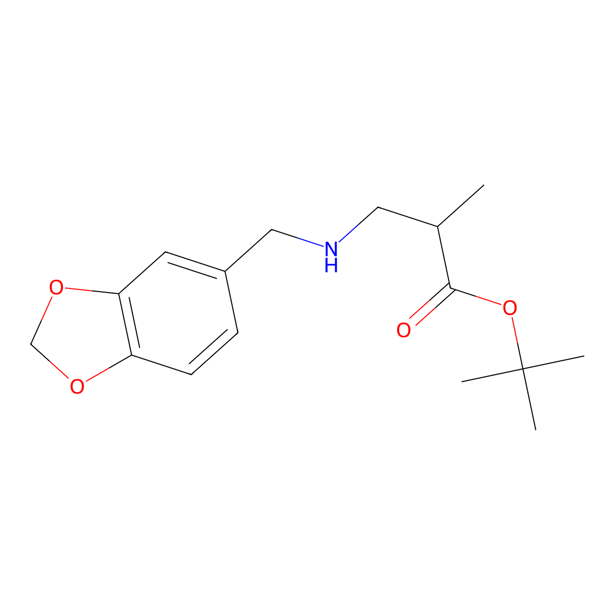 tert-butyl 3-{[(2H-1,3-benzodioxol-5-yl)methyl]amino}-2-methylpropanoate molecular structure, CAS 1221341-64-5