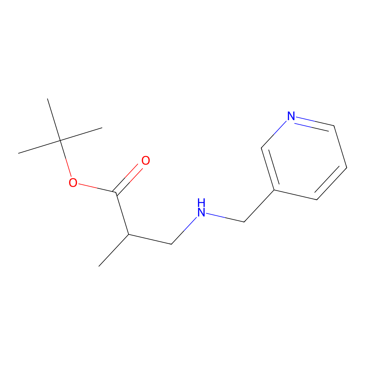 Tert-butyl 2-methyl-3-{[(pyridin-3-yl)methyl]amino}propanoate molecular structure, CAS 1221341-68-9