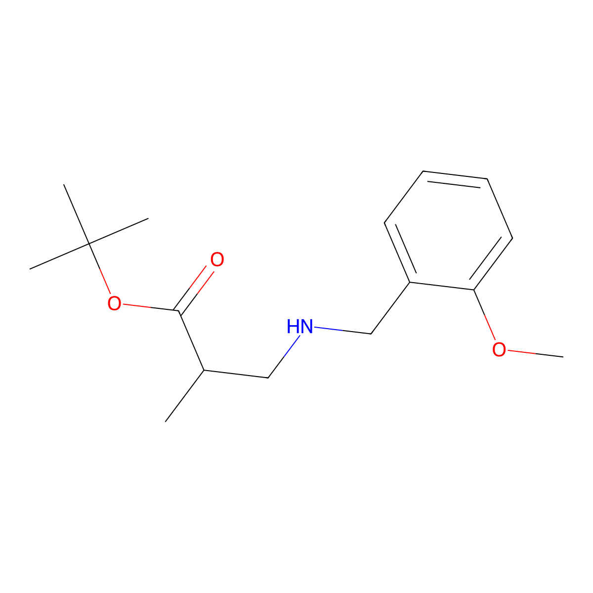 tert-Butyl 3-{[(2-methoxyphenyl)methyl]amino}-2-methylpropanoate molecular structure, CAS 1221341-71-4