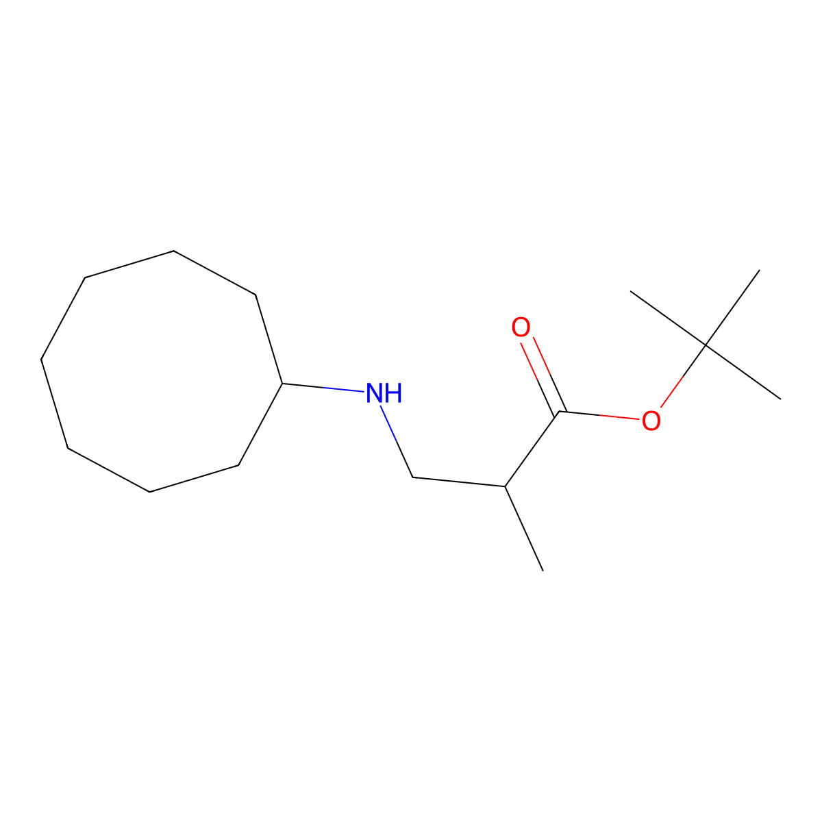 Tert-butyl 3-(cyclooctylamino)-2-methylpropanoate molecular structure, CAS 1221341-73-6