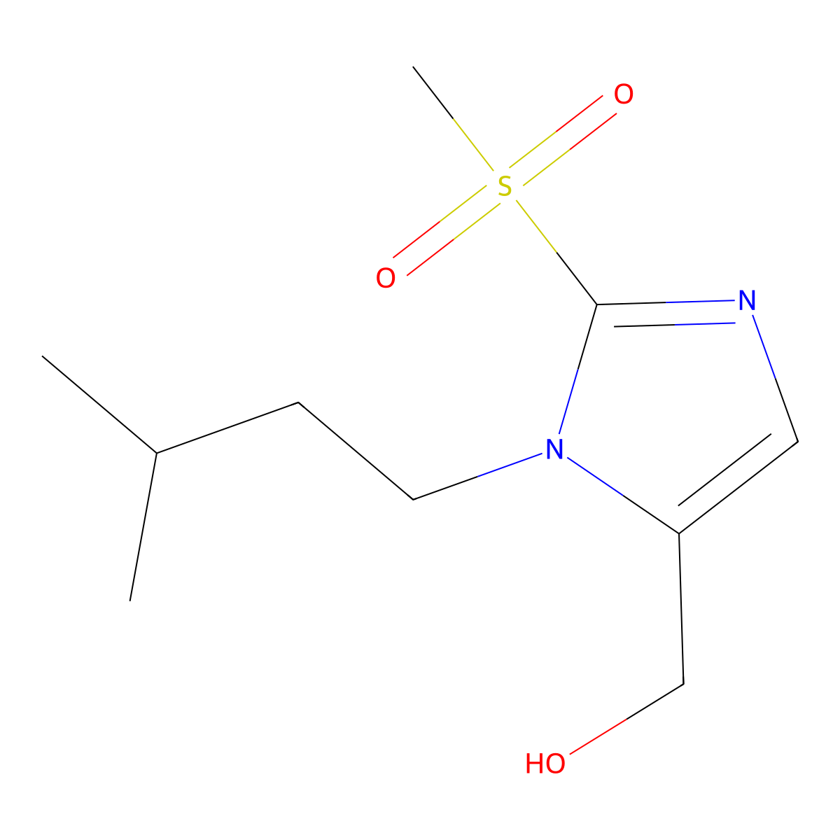 [2-Methanesulfonyl-1-(3-methylbutyl)-1H-imidazol-5-yl]methanol molecular structure, CAS 1221341-77-0