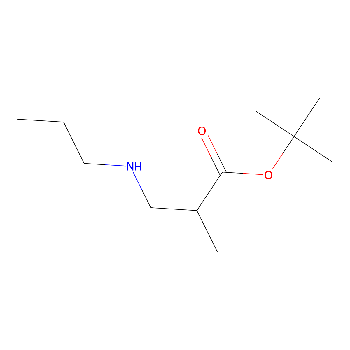Tert-butyl 2-methyl-3-(propylamino)propanoate molecular structure, CAS 1221341-83-8