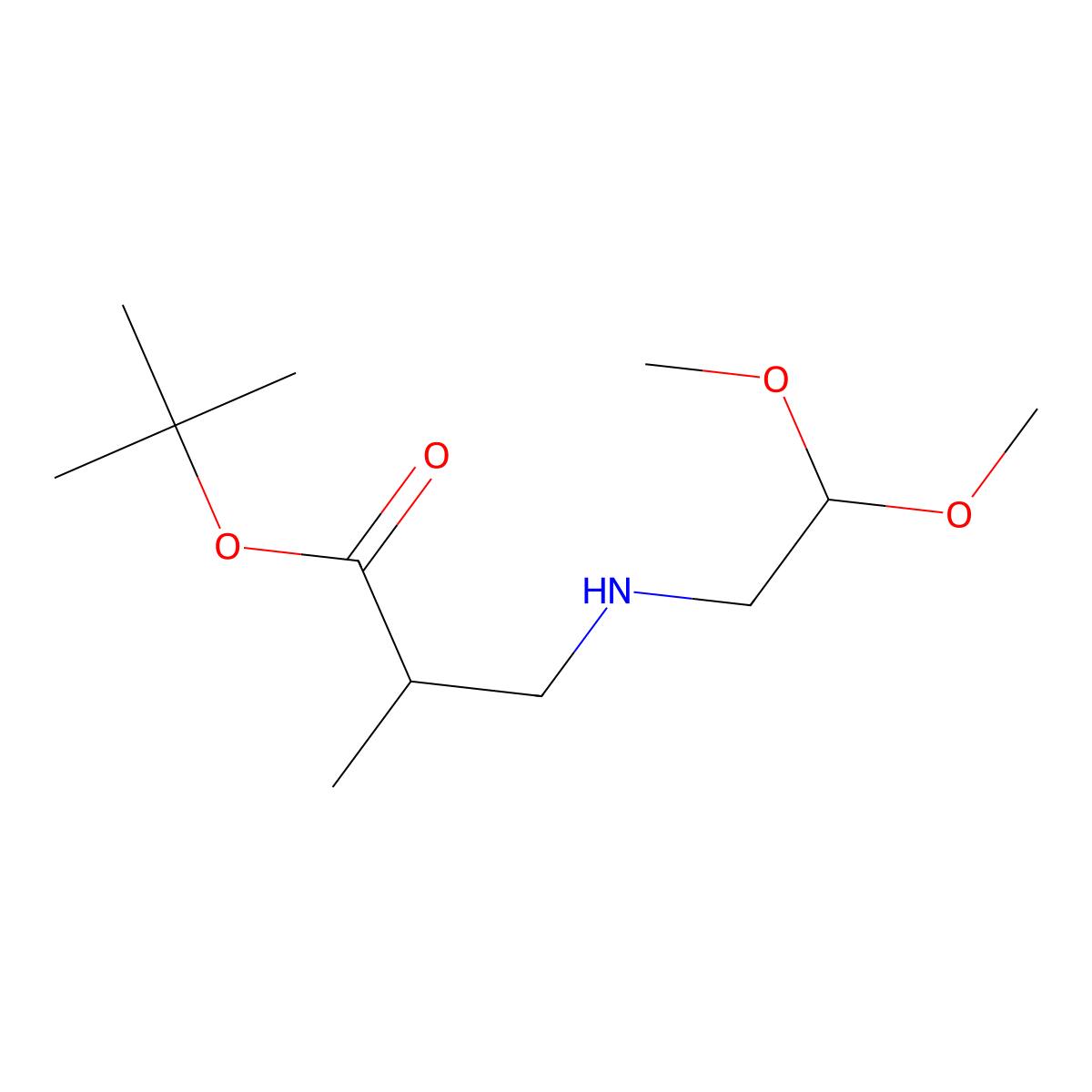 tert-Butyl 3-[(2,2-dimethoxyethyl)amino]-2-methylpropanoate molecular structure, CAS 1221341-84-9