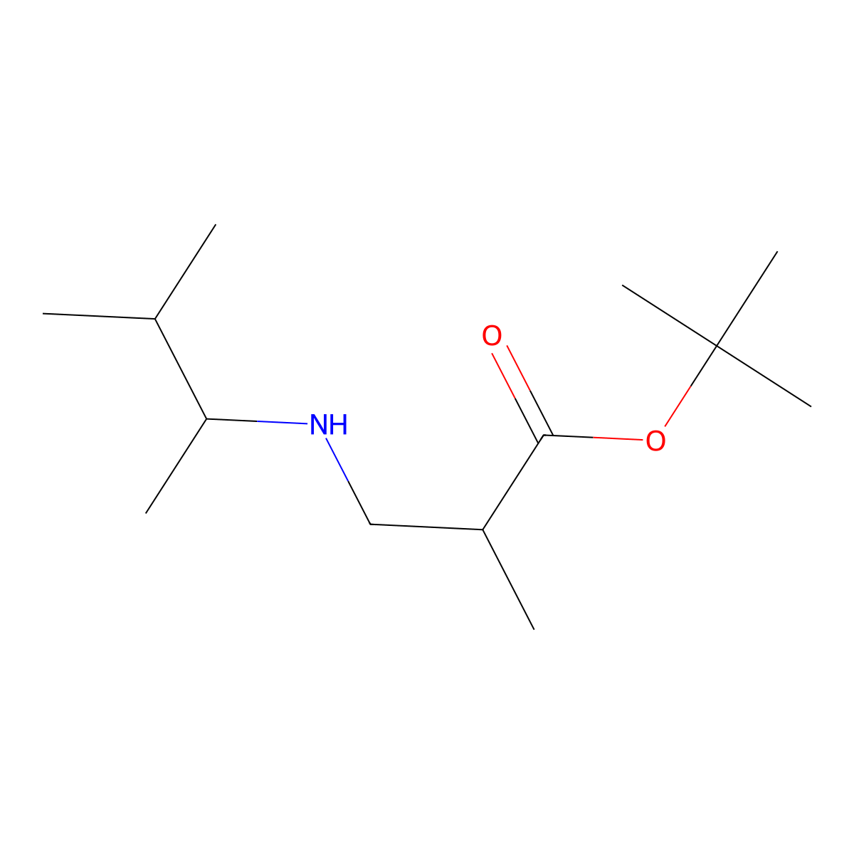 tert-Butyl 2-methyl-3-[(3-methylbutan-2-yl)amino]propanoate molecular structure, CAS 1221341-90-7