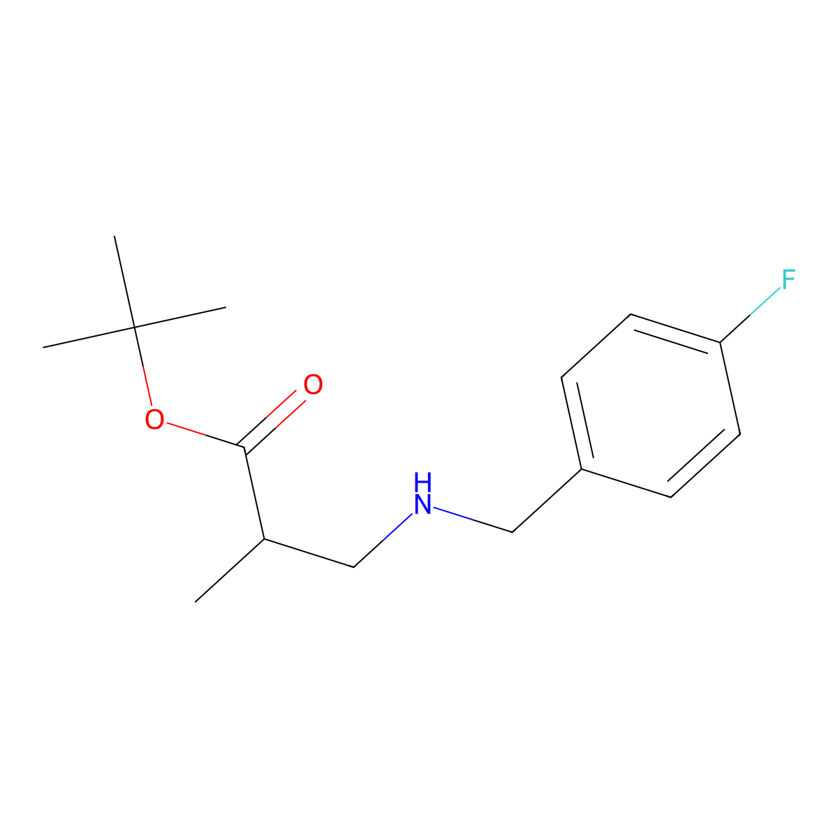 tert-Butyl 3-{[(4-fluorophenyl)methyl]amino}-2-methylpropanoate molecular structure, CAS 1221341-91-8