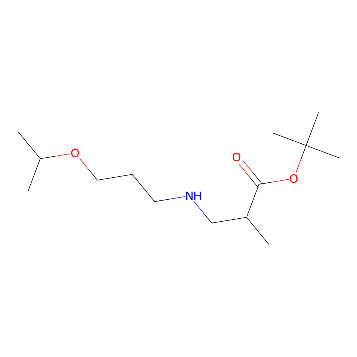 tert-Butyl 2-methyl-3-{[3-(propan-2-yloxy)propyl]amino}propanoate molecular structure, CAS 1221341-94-1