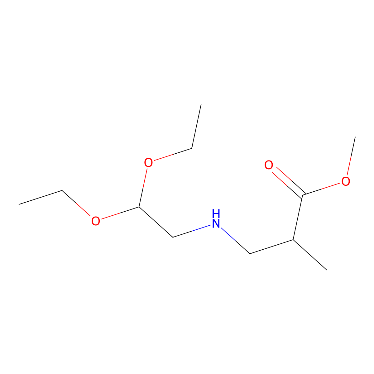Methyl 3-[(2,2-diethoxyethyl)amino]-2-methylpropanoate molecular structure, CAS 1221341-95-2