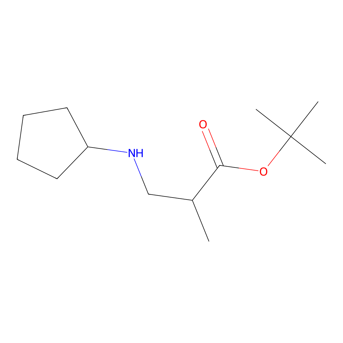 Tert-butyl 3-(cyclopentylamino)-2-methylpropanoate molecular structure, CAS 1221341-96-3