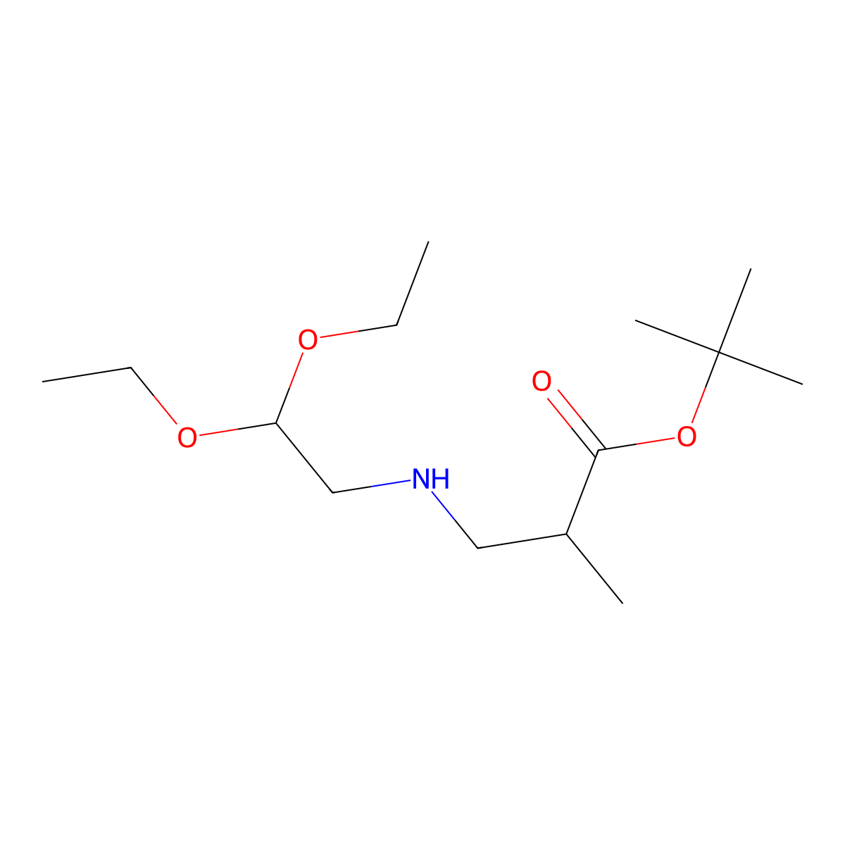 tert-Butyl 3-[(2,2-diethoxyethyl)amino]-2-methylpropanoate molecular structure, CAS 1221341-98-5