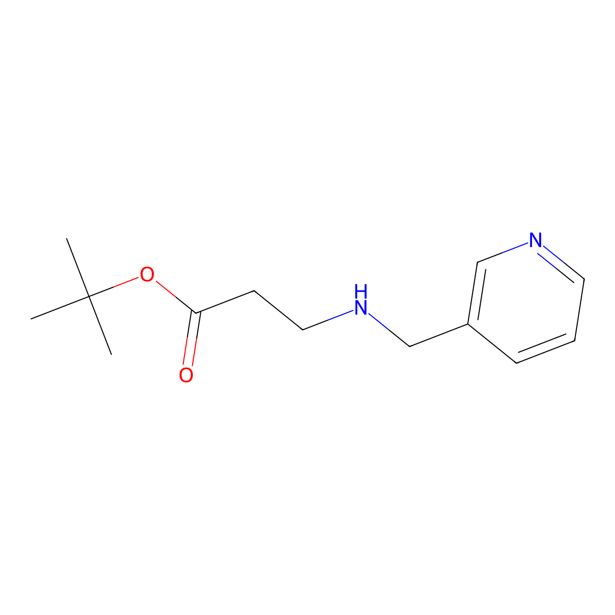 Tert-butyl 3-{[(pyridin-3-yl)methyl]amino}propanoate molecular structure, CAS 1221342-13-7