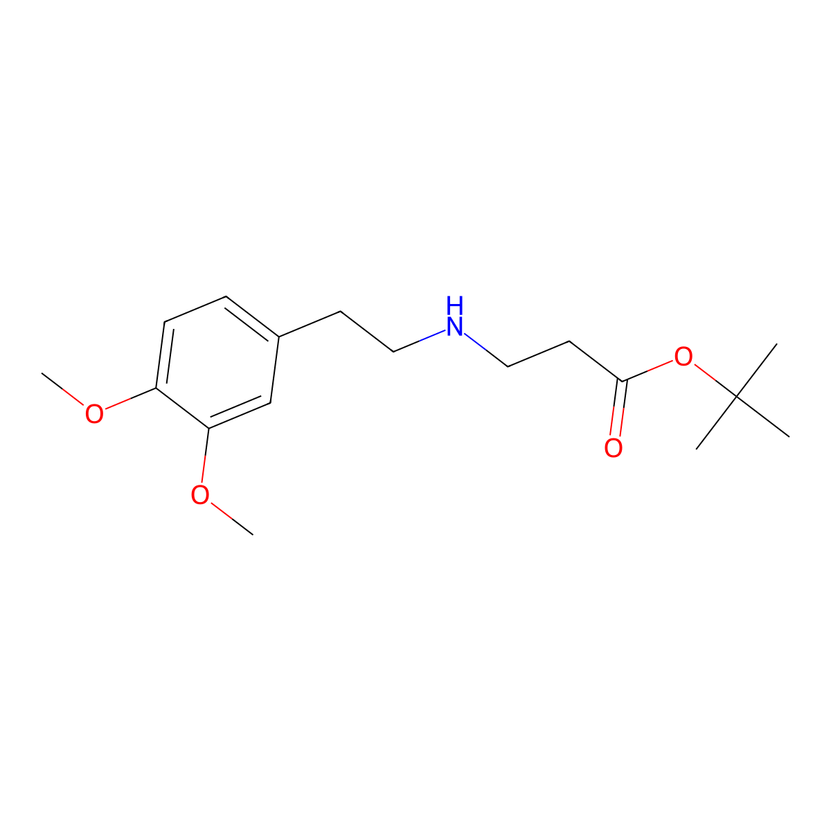 tert-Butyl 3-{[2-(3,4-dimethoxyphenyl)ethyl]amino}propanoate molecular structure, CAS 1221342-14-8