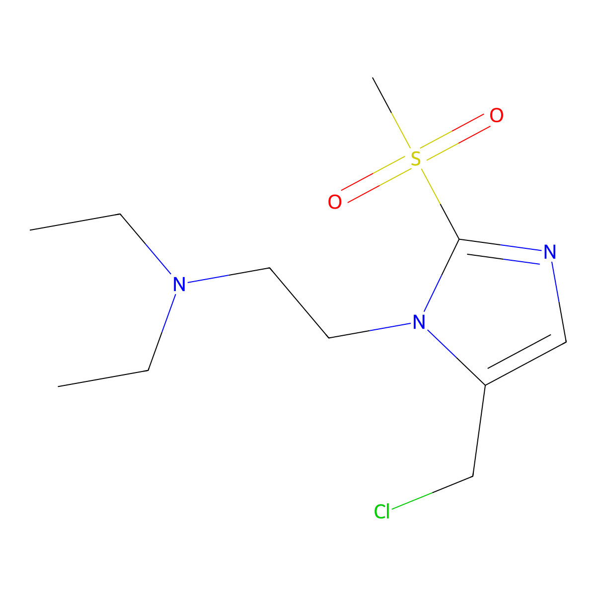 {2-[5-(Chloromethyl)-2-methanesulfonyl-1H-imidazol-1-yl]ethyl}diethylamine molecular structure, CAS 1221342-20-6