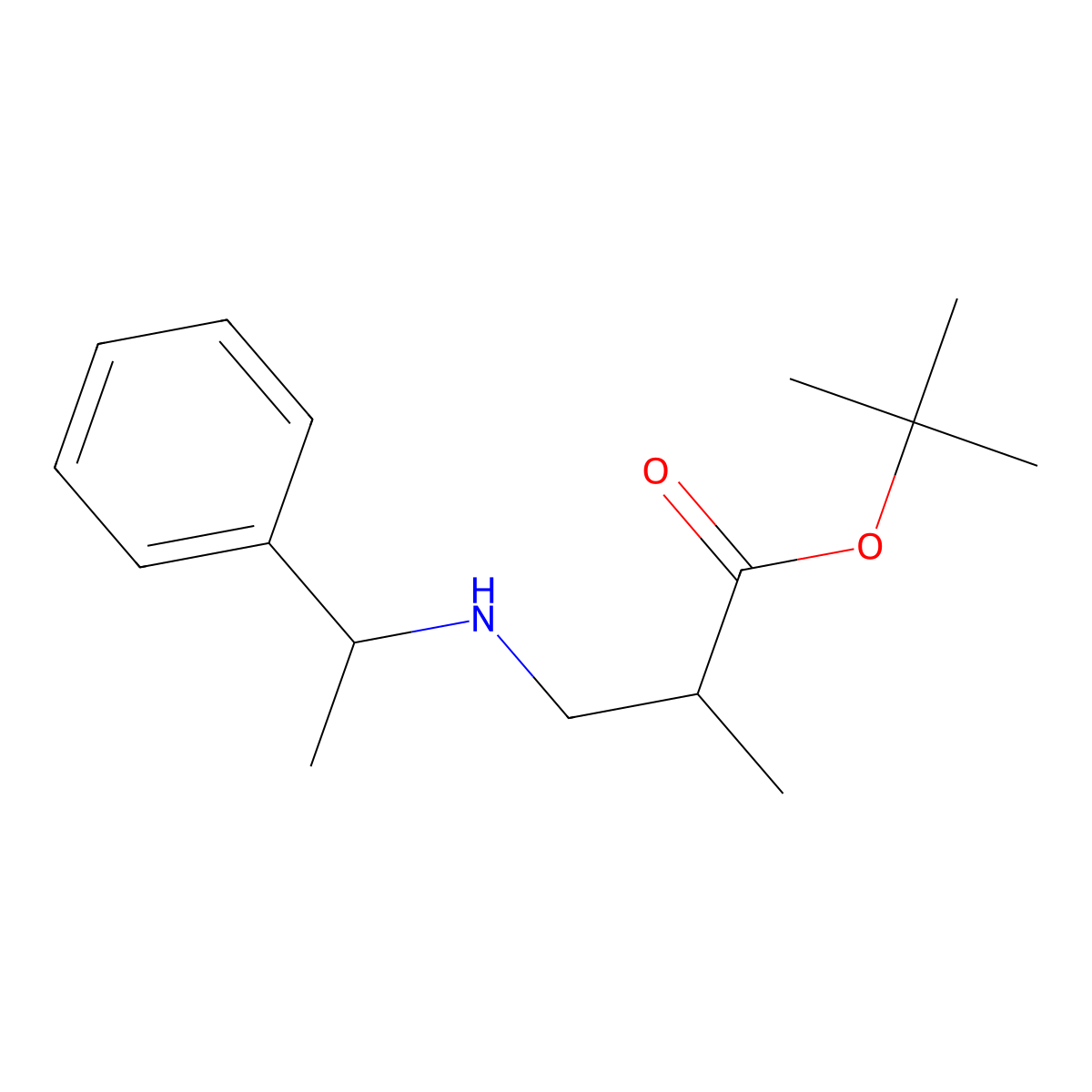 tert-Butyl 2-methyl-3-[(1-phenylethyl)amino]propanoate molecular structure, CAS 1221342-22-8