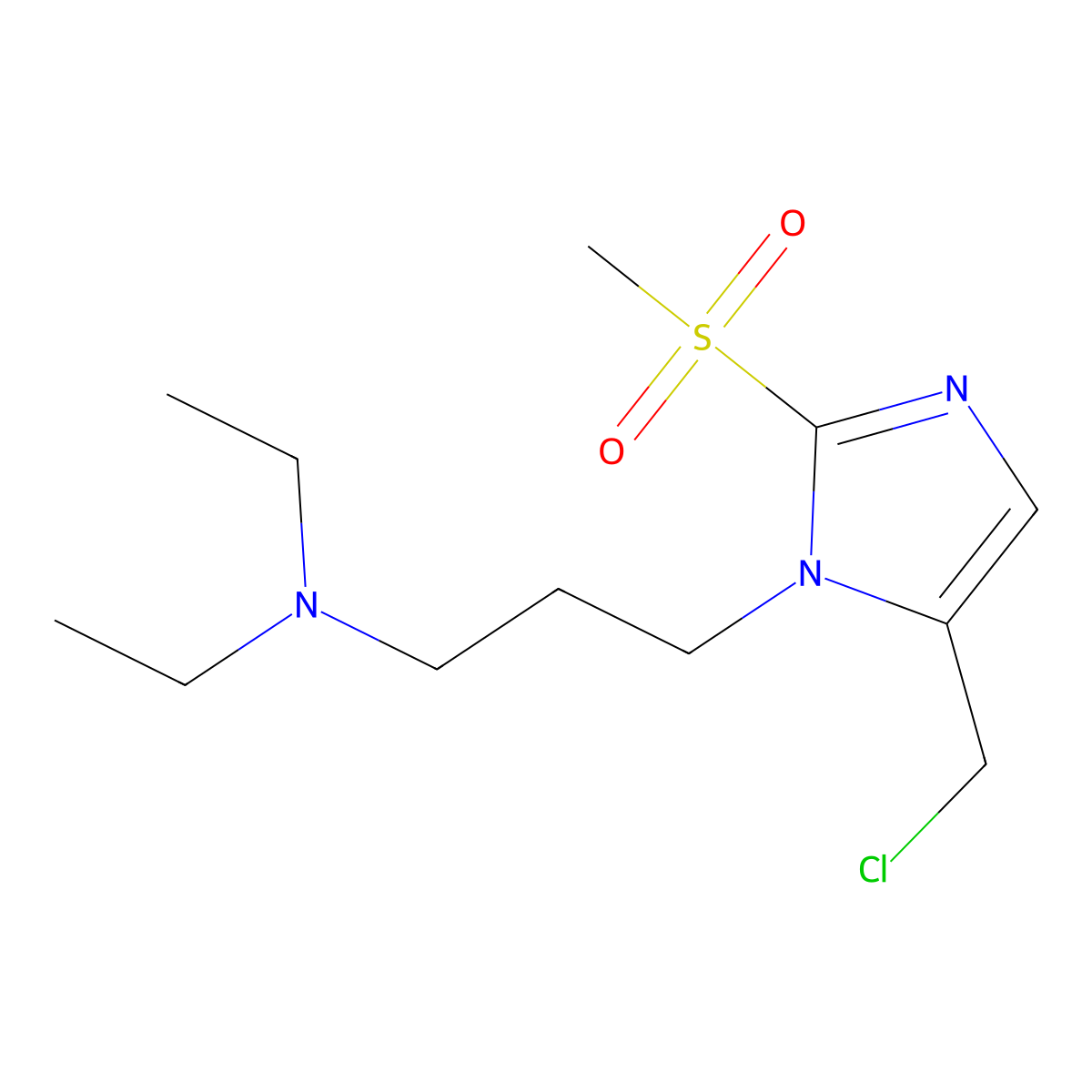 {3-[5-(Chloromethyl)-2-methanesulfonyl-1H-imidazol-1-yl]propyl}diethylamine molecular structure, CAS 1221342-23-9