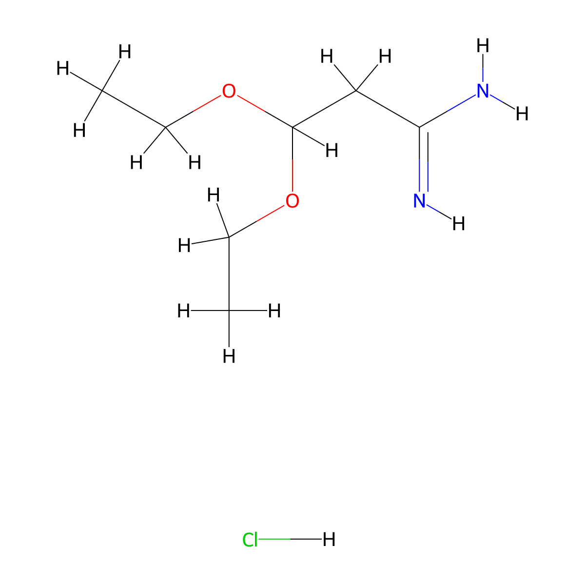 3,3-Diethoxypropanimidamide hydrochloride molecular structure, CAS 1221342-27-3