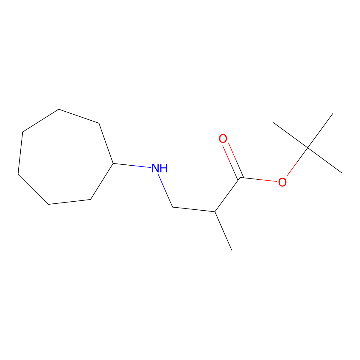 Tert-butyl 3-(cycloheptylamino)-2-methylpropanoate molecular structure, CAS 1221342-30-8