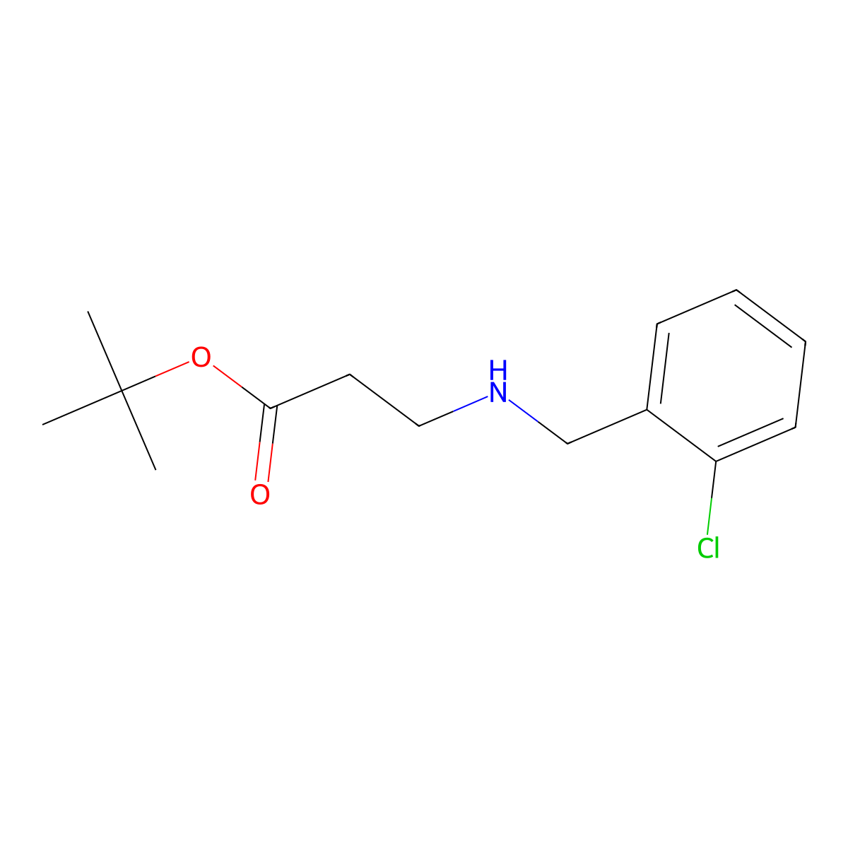 tert-Butyl 3-{[(2-chlorophenyl)methyl]amino}propanoate molecular structure, CAS 1221342-31-9